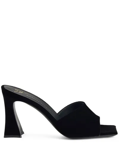 Giuseppe Zanotti Women's 85mm Suede Sculptural Sandals In Nero