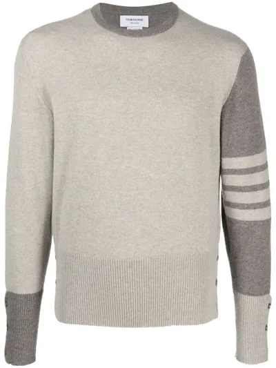 Thom Browne 4-bar Stripe Cashmere Jumper In Neutrals