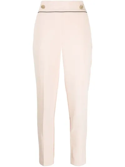 Liu •jo High-waisted Cropped Trousers In Pink