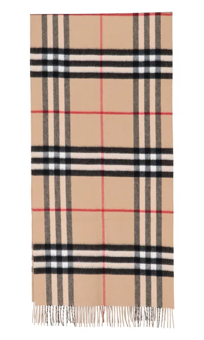 Burberry Reversible Check Cashmere Scarf In Neutrals