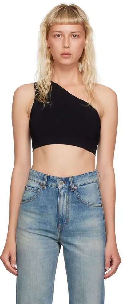 Victoria Beckham One-shoulder Crop Top In Black