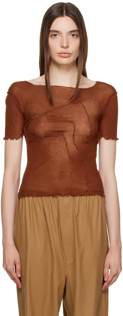 Baserange Brown Aroostook T-shirt In Burned Pomogranate