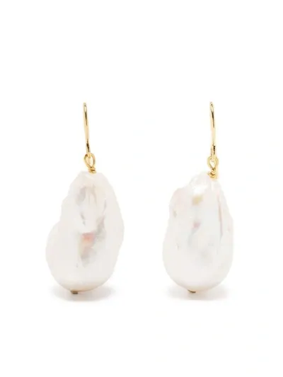 Jil Sander Pearl-detail Drop Earrings In White