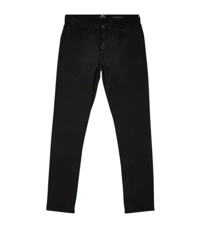 7 For All Mankind Kids' Slimmy Tapered Luxe Performance Plus Jeans In Black