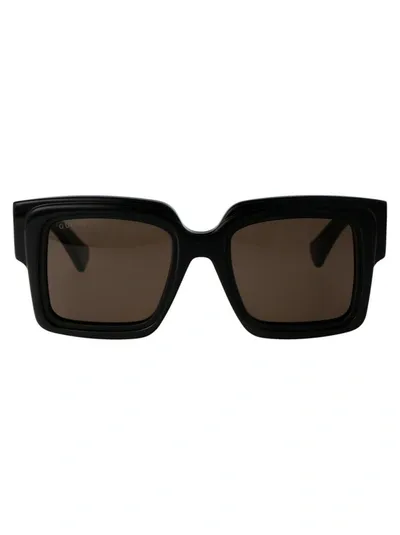 Gucci Sunglasses In 001 Black Black Brown