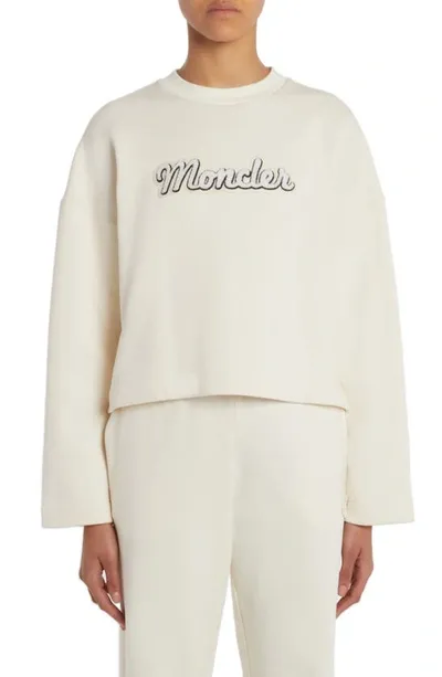 Moncler Printed Cotton-blend Sweatshirt In White