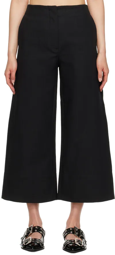 Ganni Black Cropped Trousers