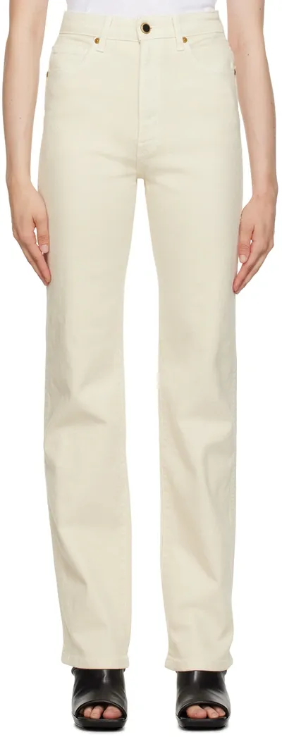 Khaite Off-white Danielle Jeans In 008 Denim Ivory