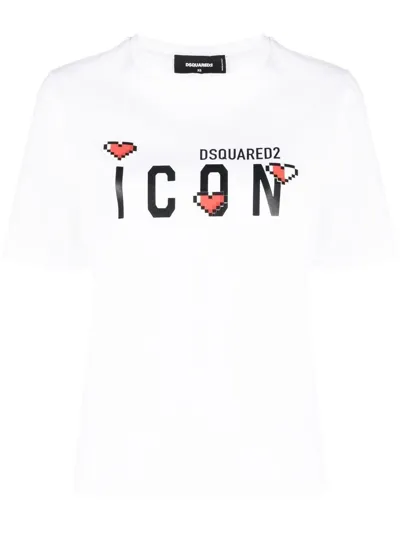 Dsquared2 Icon Logo-print T-shirt In White