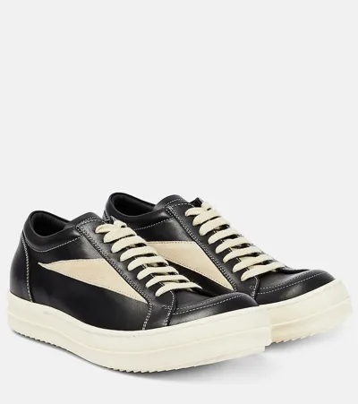 Rick Owens Vintage Leather Sneakers In Black