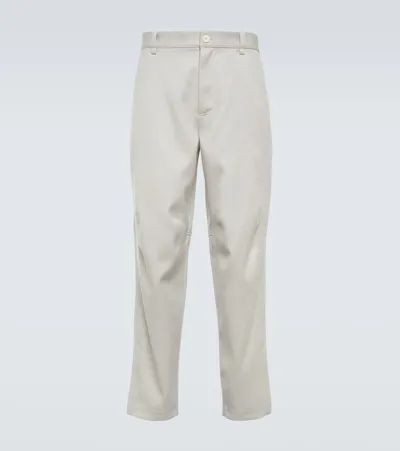 Lanvin Straight Wool Pants In Grey