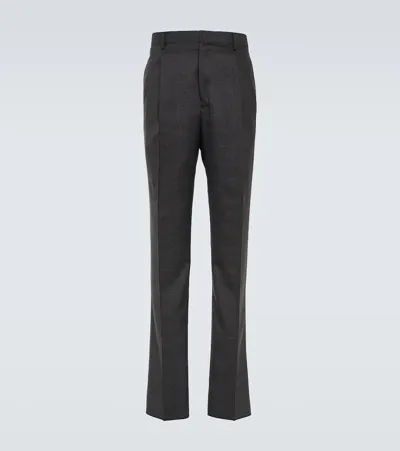 Lanvin Straight-leg Virgin Wool Pants In Grey