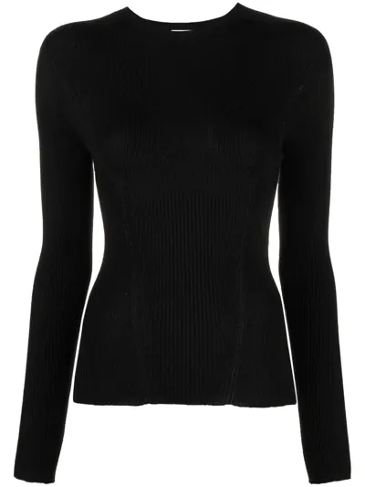 Lanvin Extra-long Sleeve Slit Jumper In Black