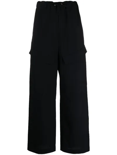 Paris Georgia Herb Wide-leg Cargo Trousers In Black