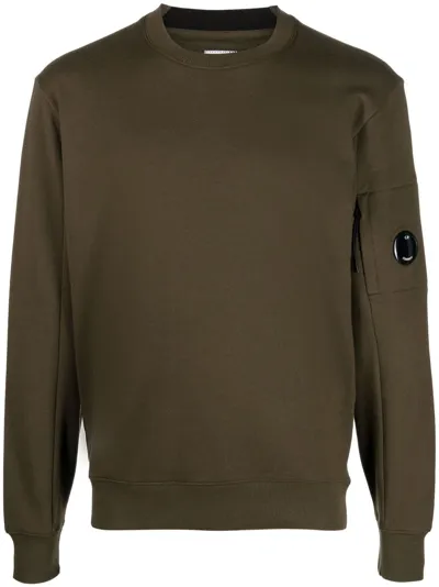 C.p. Company Cotton Crewneck Sweatshirt In Green