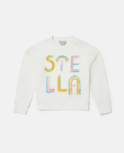 Stella Mccartney Stella Logo Rainbow Sweatshirt In Blue