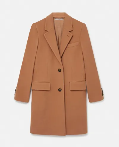 Stella Mccartney Stella Iconics Structured Single-breasted Coat In Camel