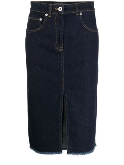 Lanvin Denim Pencil Skirt In Blue