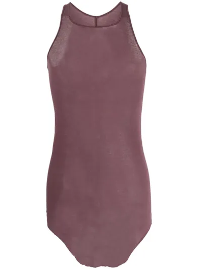 Rick Owens Sleeveless Organic Cotton Tank Top In Purple