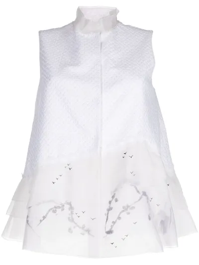 Shiatzy Chen Renascent Collection Button-up Vest In White