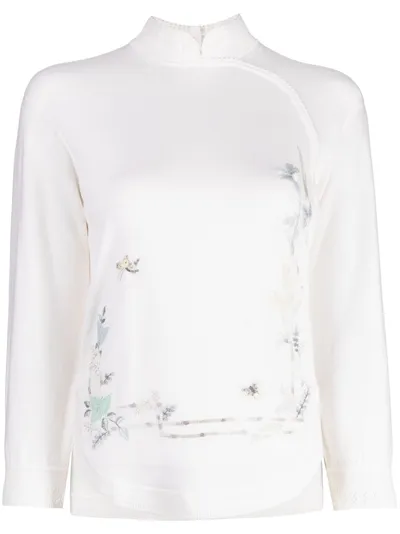 Shiatzy Chen Renascent Collection Floral-print Jumper In White