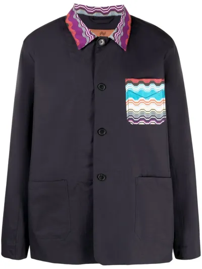 Missoni Patch-pockets Button-up Shirt Jacket In Schwarz