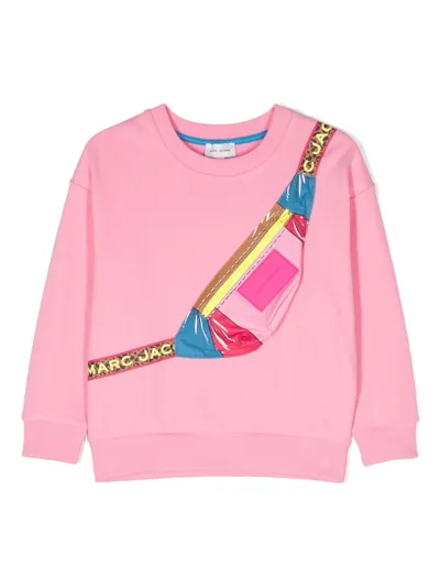 Marc Jacobs Kids' Crossbody Bag Cotton Jersey Sweatshirt In Pink