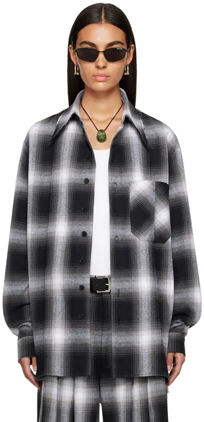 Lu'u Dan Black & White Check Shirt In White / Black