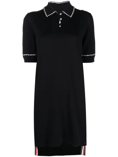 Thom Browne Contrasting-trim Polo Dress In Blue