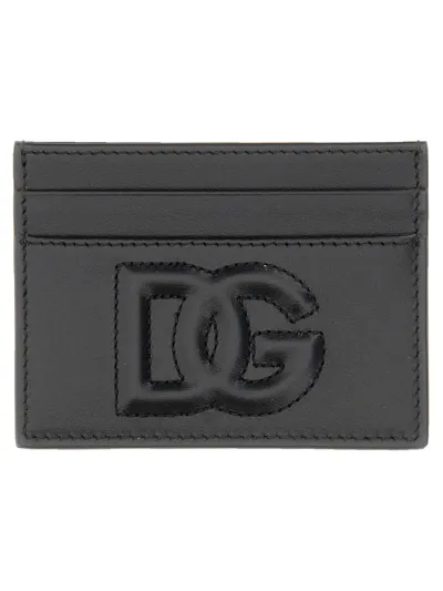 Dolce & Gabbana Leather Card Holder In Black