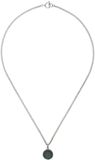 Isabel Marant Silver Alto Necklace In Dark Green