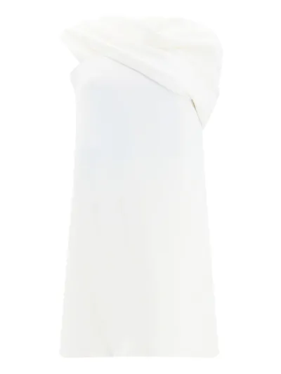 Ferragamo Salvatore  Hooded Mini Dress In Bianco/nero