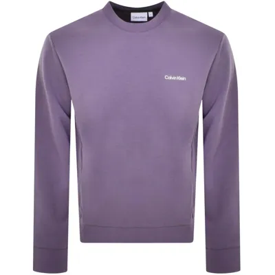 Calvin Klein Logo Crew Neck Sweatshirt Purple