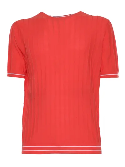 Peserico Knitted T-shirt In Orange