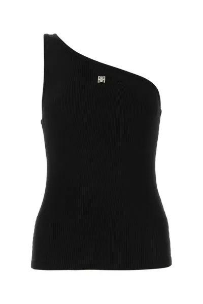 Givenchy One Shoulder Tank Top In Black