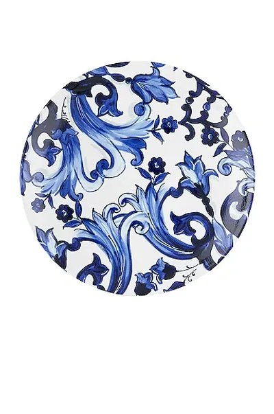 Dolce & Gabbana Casa Mediterraneo Fiore Piccolo Charger Plate In Blue & White