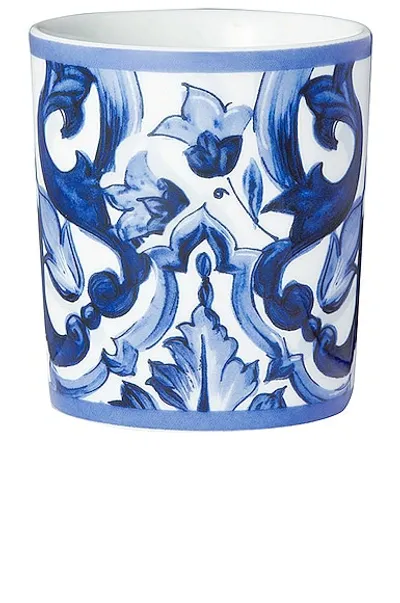 Dolce & Gabbana Casa Mediterraneo Foglie Wine Glass In Blue & White