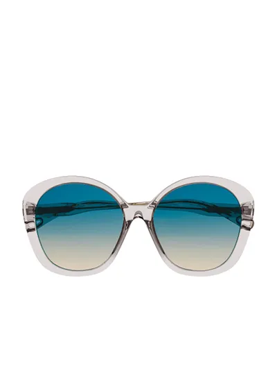 Chloé Eyewear Round Frame Sunglasses In Transparent