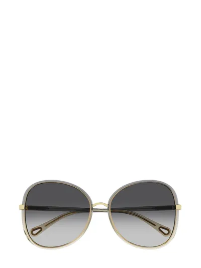 Chloé Eyewear Buttefly Frame Sunglasses In Gold