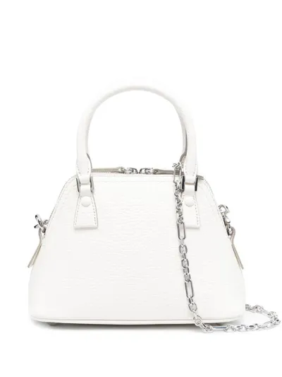 Maison Margiela Leather Tote Bag In White