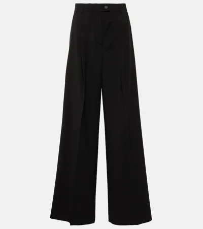 Sportmax Tenda Wool Wide-leg Pants In 004black