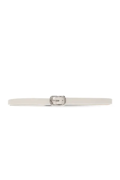 Maison Margiela Skinny Buckle Belt In White