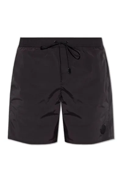 Giorgio Armani Drawstring-waist Swim Shorts In Black