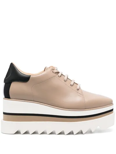 Stella Mccartney Sneak-elyse Platform Wedge Sneaker In Beige