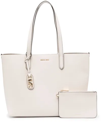 Michael Michael Kors Large Eliza Reversible Leather Tote Bag In White