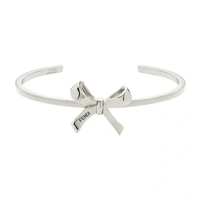 Fendi Bow Bracelet In Argent