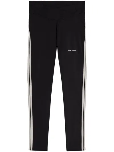 Palm Angels Logo-print Long Leggings In Black