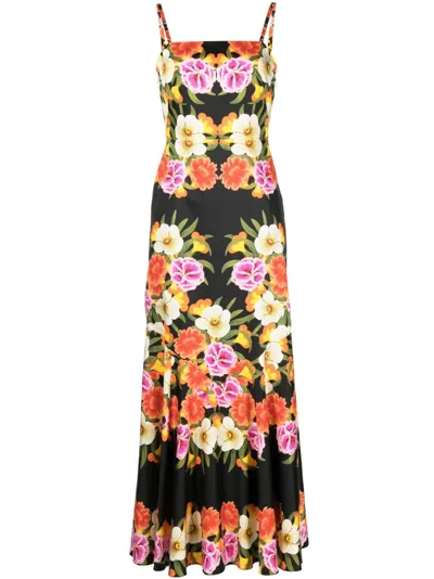 Borgo De Nor Jalisa Vila Floral-print Cotton Maxi Dress In Black,multi