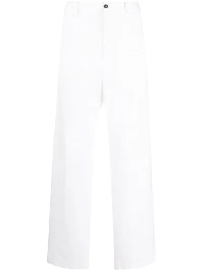 Dsquared2 Logo-print Straight-leg Trousers In White