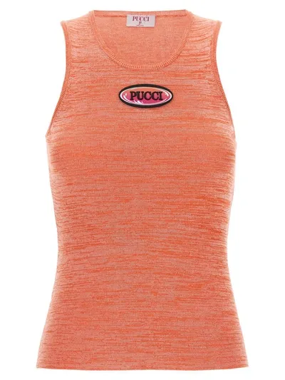 Emilio Pucci Logo Top In Pink